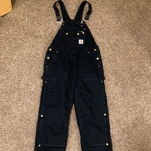 Carhartt duck R41 bib overalls lined black 38x32